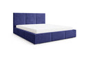 Designer Polsterbett Miro in Samt mit Stauraum – Blau