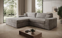 Designer Ecksofa Lugo in Cord – Hellgrau – Links