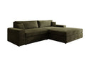 Designer Ecksofa Lugo in Cord – Olive – Rechts