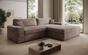 Designer Ecksofa Lugo in Cord – Blush – Rechts