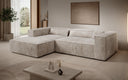 Designer Ecksofa Vasto in Cord – Beige – Links
