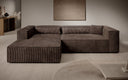 Designer Ecksofa Vasto in Cord – Braun – Links