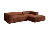 Designer Ecksofa Vasto in Cord – Orange – Rechts