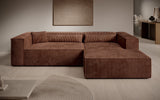 Designer Ecksofa Vasto in Cord – Terrakotta – Rechts