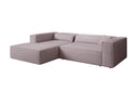 Designer Ecksofa Vasto in Strukturstoff – Taupe – Links