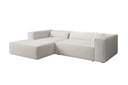 Designer Ecksofa Vasto in Strukturstoff – Weiß – Links
