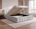 Designer Polsterbett Nela in Bouclé – Sand