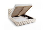 Designer Polsterbett Nino in Samt – Beige