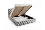 Designer Polsterbett Nino in Samt – Grau