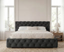 Designer Polsterbett Nino in Samt – Schwarz