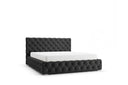 Designer Polsterbett Nino in Samt – Schwarz