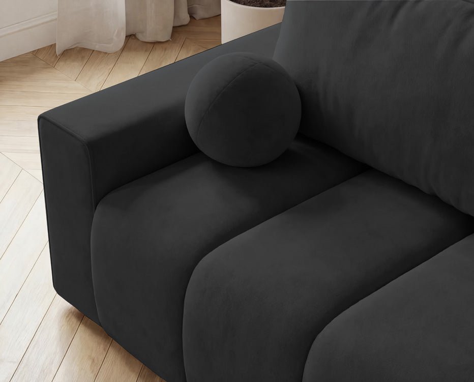 Designer 3 Sitzer Sofa Vena mit Stauraum und Schlaffunktion in Samt