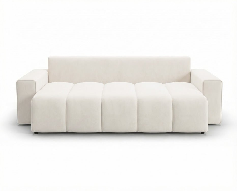 Designer 3 Sitzer Sofa Vena mit Stauraum und Schlaffunktion in Samt