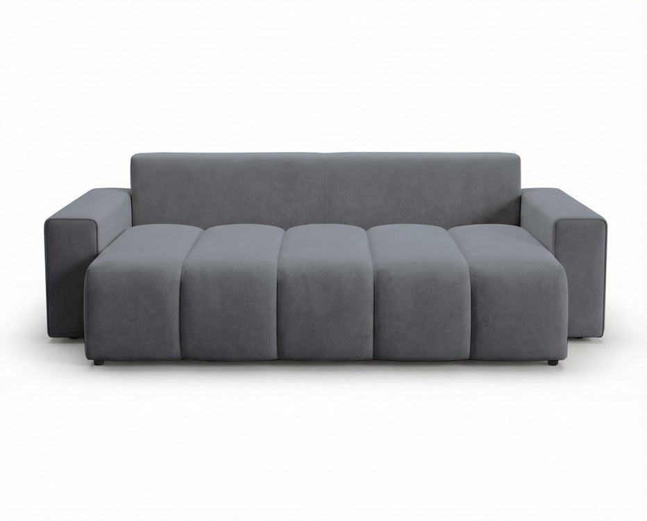 Designer 3 Sitzer Sofa Vena mit Stauraum und Schlaffunktion in Samt