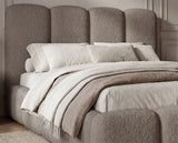 Designer Polsterbett Perla in Bouclé – Taupe