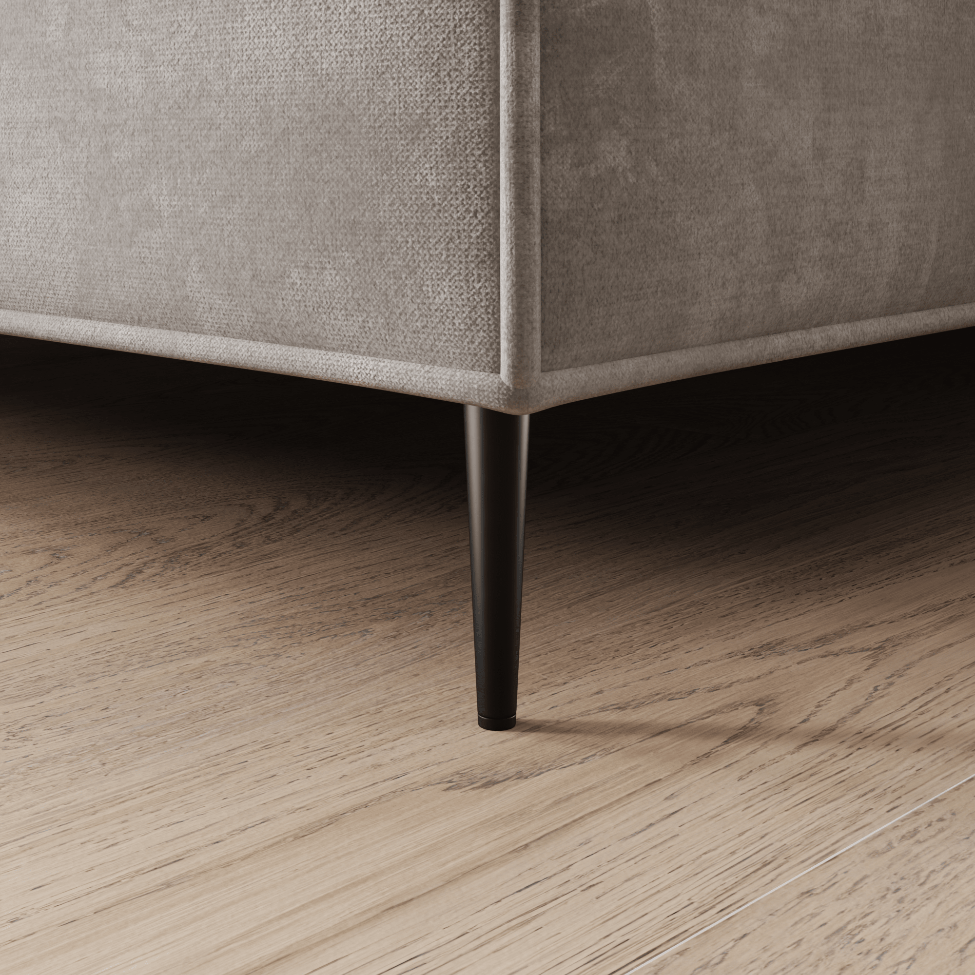 Custom Upholstered Bed: Feet