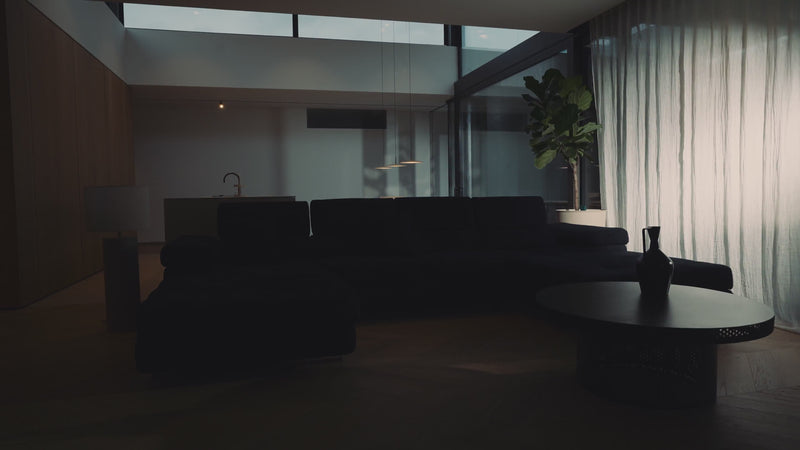 Designer Sofa Calvera U with Sleeping and Folding Function in Bouclé