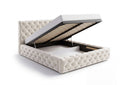 Designer Polsterbett Ria in Samt mit Stauraum – Beige