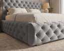 Designer Polsterbett Ria in Samt mit Stauraum – Grau