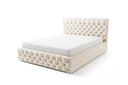 Designer Polsterbett Rivo in Samt mit Stauraum – Beige