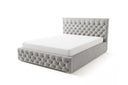 Designer Polsterbett Rivo in Samt mit Stauraum – Grau