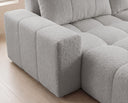Designer Ecksofa Arvo in Bouclé mit Schlaffunktion & Stauraum – Sand – Links