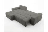 Designer Ecksofa Arvo in Bouclé mit Schlaffunktion & Stauraum – Grau – Links