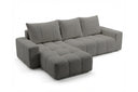 Designer Ecksofa Arvo in Bouclé mit Schlaffunktion & Stauraum – Grau – Links