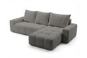 Designer Ecksofa Arvo in Bouclé mit Schlaffunktion & Stauraum – Grau – Rechts