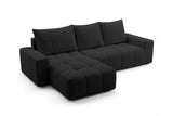 Designer Ecksofa Arvo in Bouclé mit Schlaffunktion & Stauraum – Anthrazit – Links