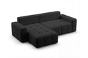 Designer Ecksofa Arvo in Bouclé mit Schlaffunktion & Stauraum – Anthrazit – Links