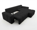 Designer Ecksofa Arvo in Bouclé mit Schlaffunktion & Stauraum – Anthrazit – Rechts