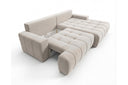 Designer Ecksofa Pino in Samt mit Schlaffunktion & Stauraum – Beige – Rechts