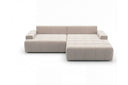 Designer Ecksofa Pino in Samt mit Schlaffunktion & Stauraum – Beige – Rechts
