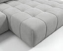 Designer Ecksofa Pino in Samt mit Schlaffunktion & Stauraum – Hellgrau – Rechts