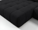 Designer Ecksofa Pino in Samt mit Schlaffunktion & Stauraum – Schwarz – Links