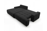 Designer Ecksofa Pino in Samt mit Schlaffunktion & Stauraum – Schwarz – Links