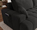 Designer Ecksofa Pino in Samt mit Schlaffunktion & Stauraum – Schwarz – Rechts