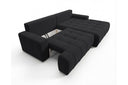 Designer Ecksofa Pino in Samt mit Schlaffunktion & Stauraum – Schwarz – Rechts
