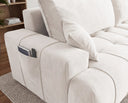 Designer Ecksofa Pino in Samt mit Schlaffunktion & Stauraum – Weiß – Rechts