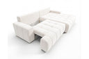 Designer Ecksofa Pino in Samt mit Schlaffunktion & Stauraum – Weiß – Rechts