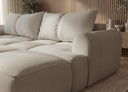 Designer Ecksofa Corso in Samt mit Schlaffunktion & Stauraum – Beige – Rechts