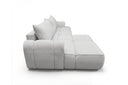 Designer Ecksofa Corso in Samt mit Schlaffunktion & Stauraum – Hellgrau – Links