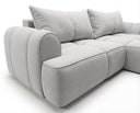 Designer Ecksofa Corso in Samt mit Schlaffunktion & Stauraum – Hellgrau – Rechts