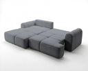 Designer Ecksofa Corso in Samt mit Schlaffunktion & Stauraum – Grau – Links