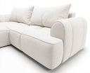 Designer Ecksofa Corso in Samt mit Schlaffunktion & Stauraum – Weiß – Links