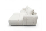Designer Ecksofa Corso in Samt mit Schlaffunktion & Stauraum – Weiß – Rechts