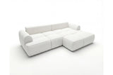 Designer Ecksofa Corso in Samt mit Schlaffunktion & Stauraum – Weiß – Rechts
