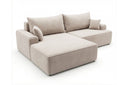 Designer Ecksofa Frido in Samt mit Schlaffunktion & Stauraum – Beige – Links