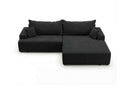 Designer Ecksofa Frido in Samt mit Schlaffunktion & Stauraum – Schwarz – Rechts